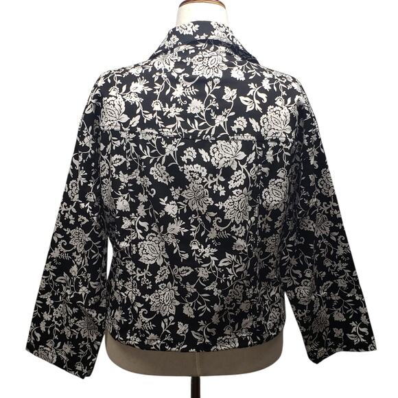 Ruby Rd Womens White Floral Jacket Plus Size 14 Stretch, Lightweight, Pockets - Picture 3 of 11